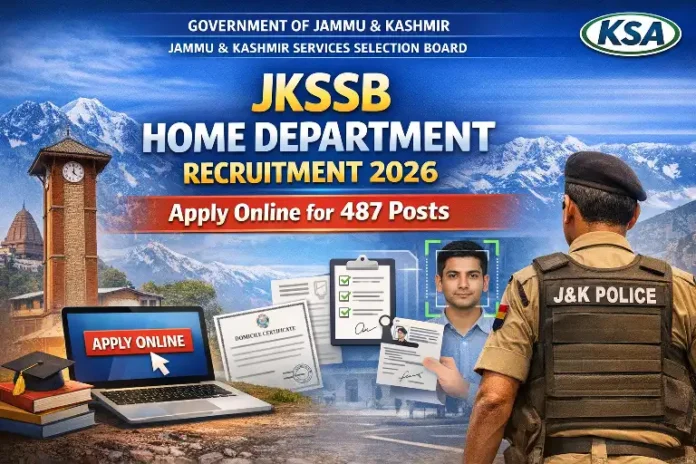 JKSSB Notice 2026: Instructions for Online Application Submission for 487 Home Department Posts (Advt. No. 14 of 2025)