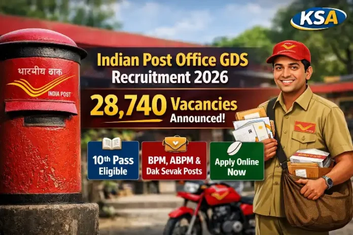 Indian Post Office GDS Recruitment 2026: 28,740 Vacancies, Apply Online for BPM, ABPM & Dak Sevak