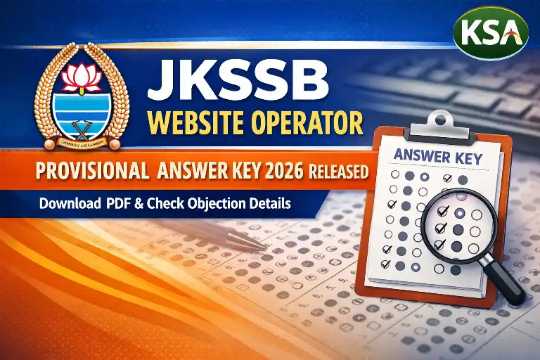 JKSSB Website Operator Provisional Answer Key 2026 Released: Download PDF, Check Objections Process