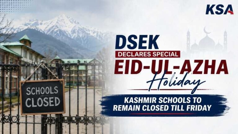 DSEK Declares Special Eid-ul-Azha Holiday; Kashmir Schools to Remain Closed Till Friday