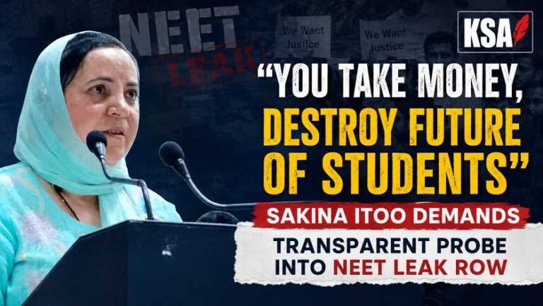 You Take Money, Destroy Future of Students”: Sakina Itoo Demands Transparent Probe Into NEET Leak Row