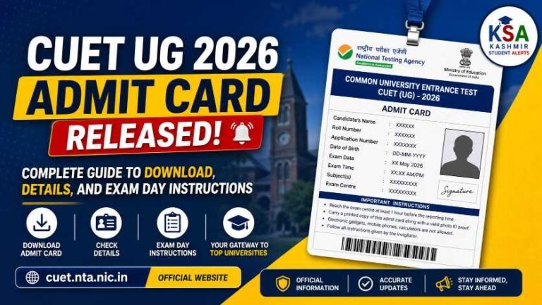 CUET UG 2026 Admit Card Released – Complete Guide to Download, Details, and Exam Day Instructions