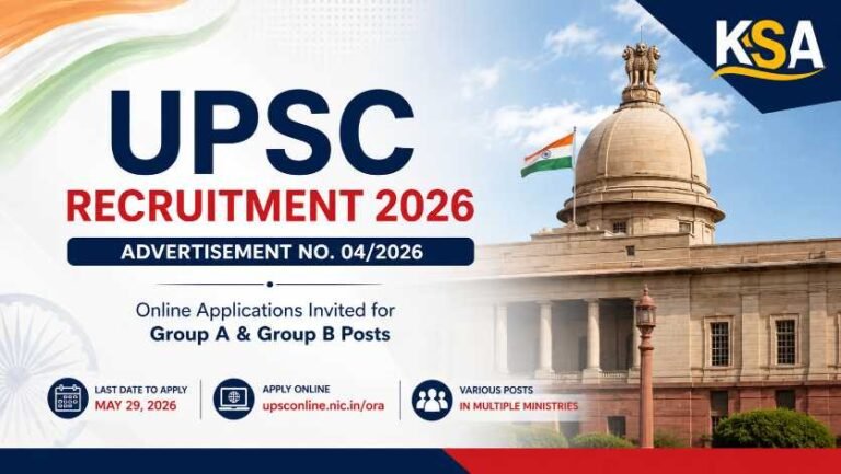 UPSC Recruitment 2026 Notification Out for Multiple Group A & B Posts, Apply Online Before May 29