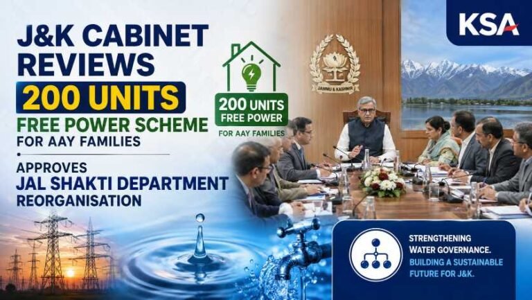 J&K Cabinet Reviews 200 Units Free Power Scheme for AAY Families, Approves Jal Shakti Department Reorganisation